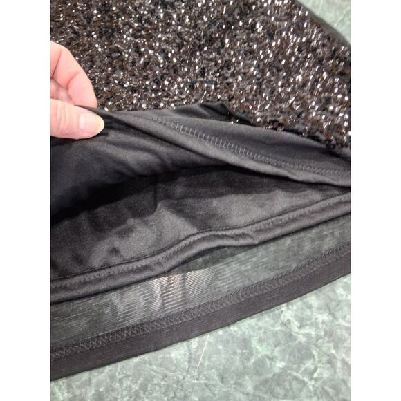 Pretty Guide Womens Size Small Black Sequin Short Sleeve Blouse Top Lined NWT - Picture 3 of 10